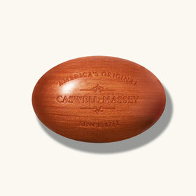 Caswell-Massey soap beside ruler indicating bar size and long-lasting value