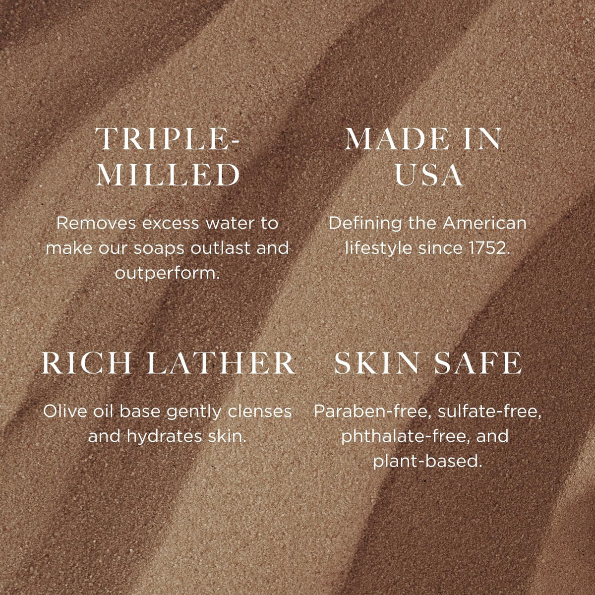 Caswell-Massey lathering in hand demonstrating rich foam and gentle cleansing