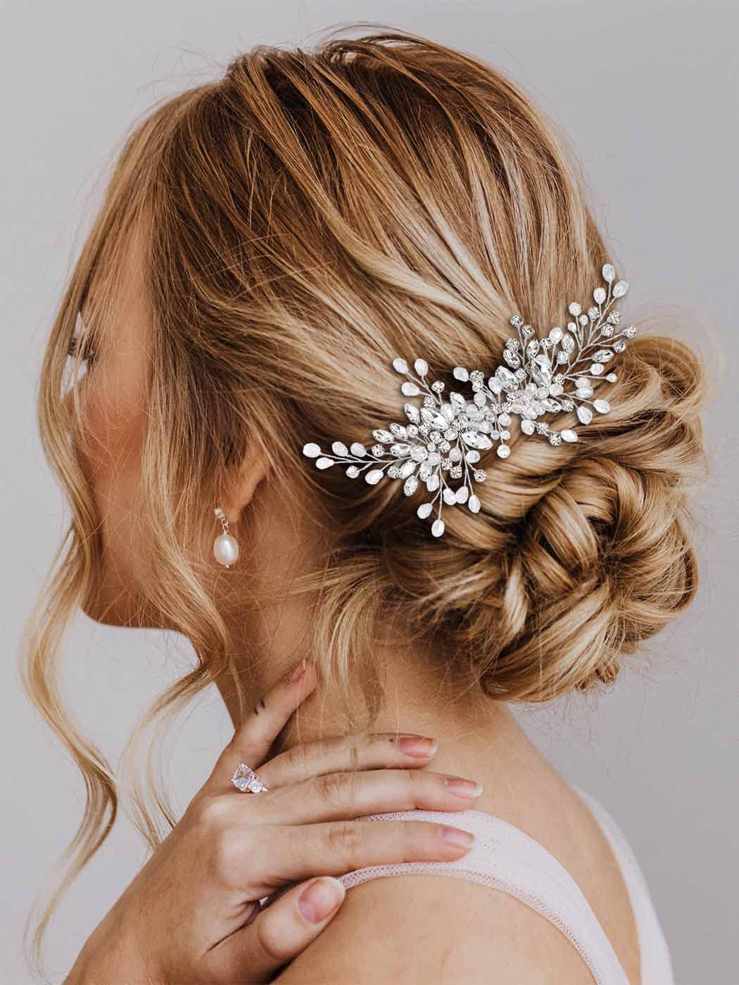 Catery comb beside wedding dress suggesting coordinated bridal look