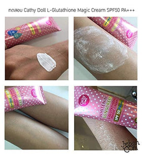 Cathy Doll ingredient label close-up showing L-Glutathione concentration benefit
