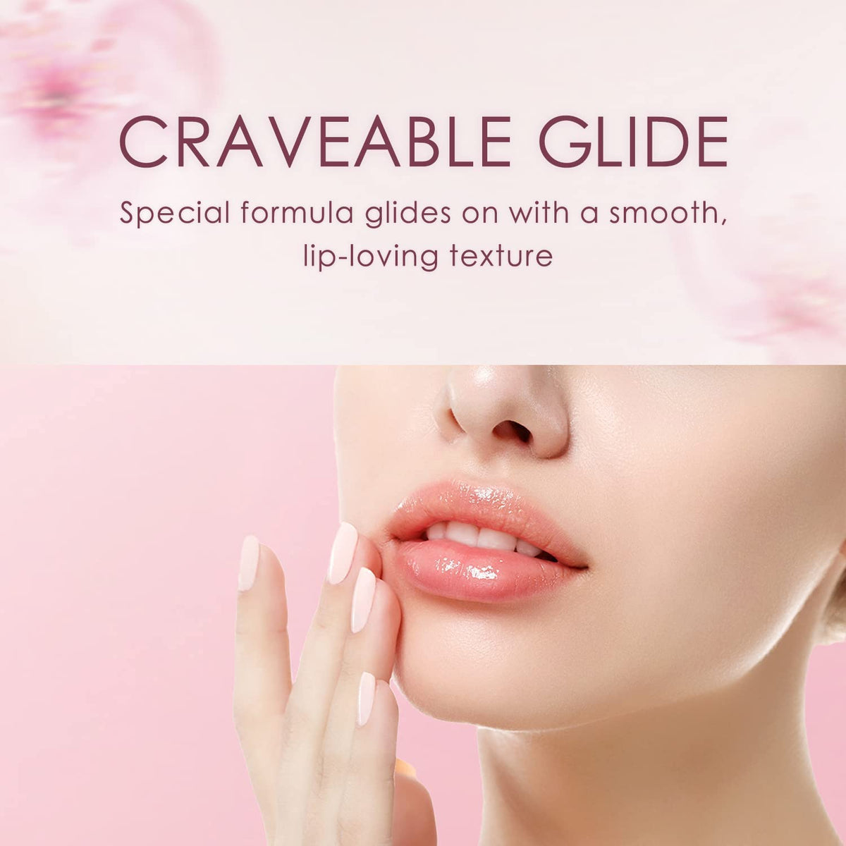 Catkin applied on lips in use, demonstrating subtle personalized pink tint and natural glow