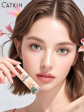Catkin before and after lips comparison showing smoother, hydrated lips