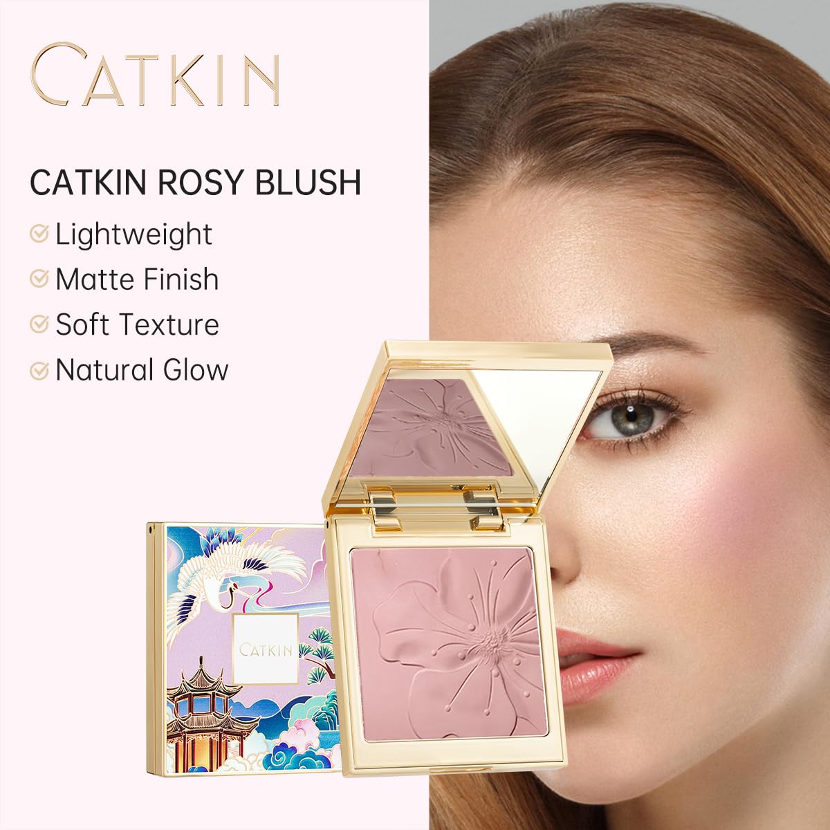 CATKIN close-up of baked powder texture highlighting smooth, silky finish