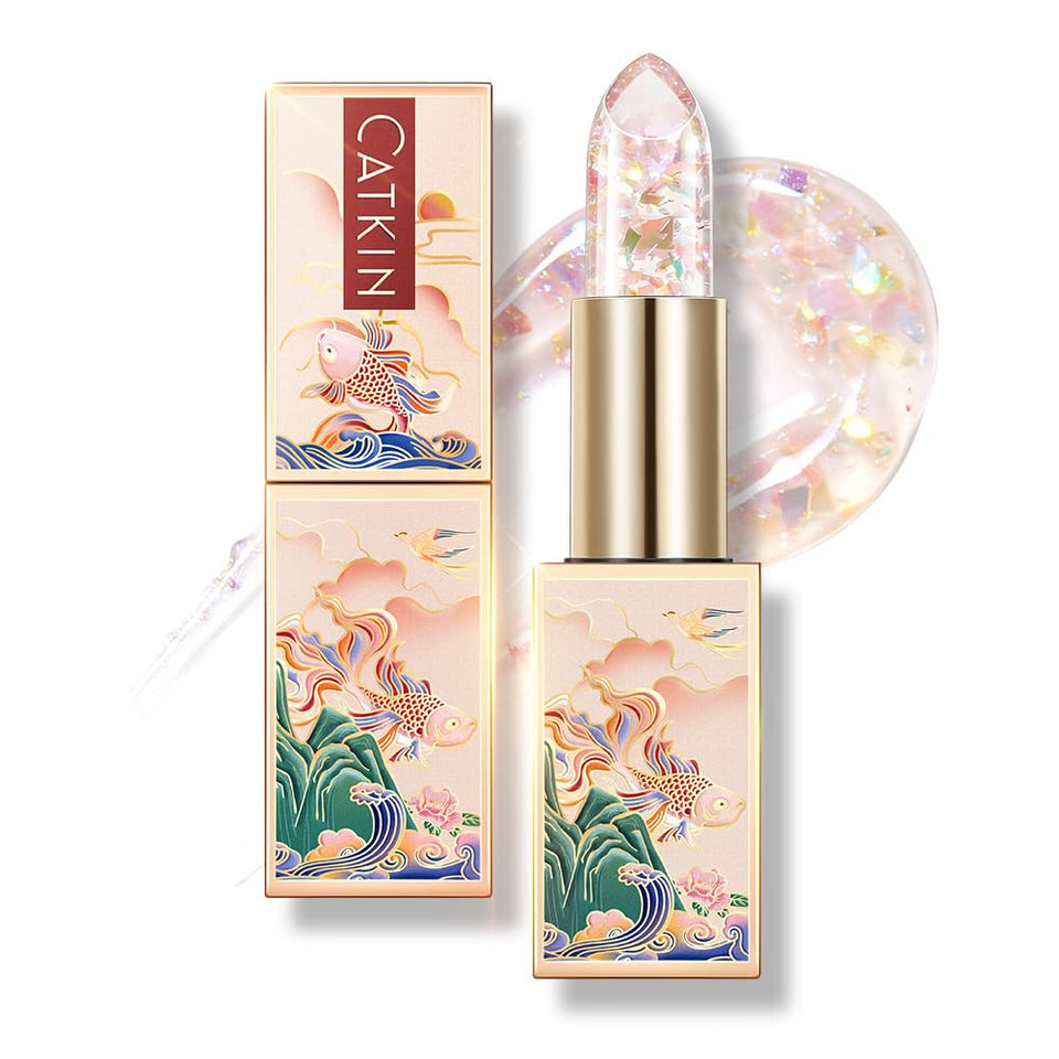Catkin front packaging showing compact couture tube and color-changing benefit