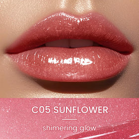 Catkin C05 Sunflower close-up of balm texture showing smooth glossy finish benefit