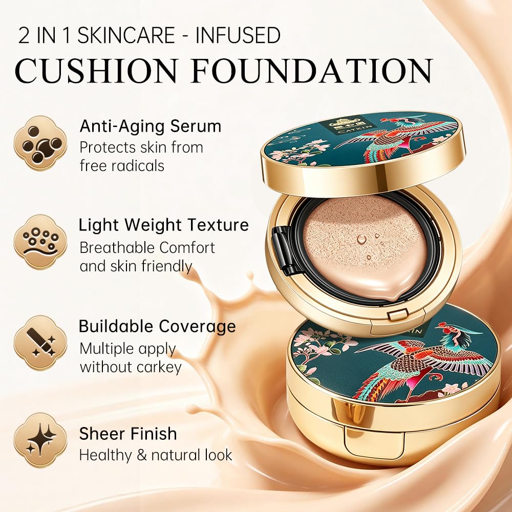 Catkin compact open with mirror and cushion visible for easy touch-ups