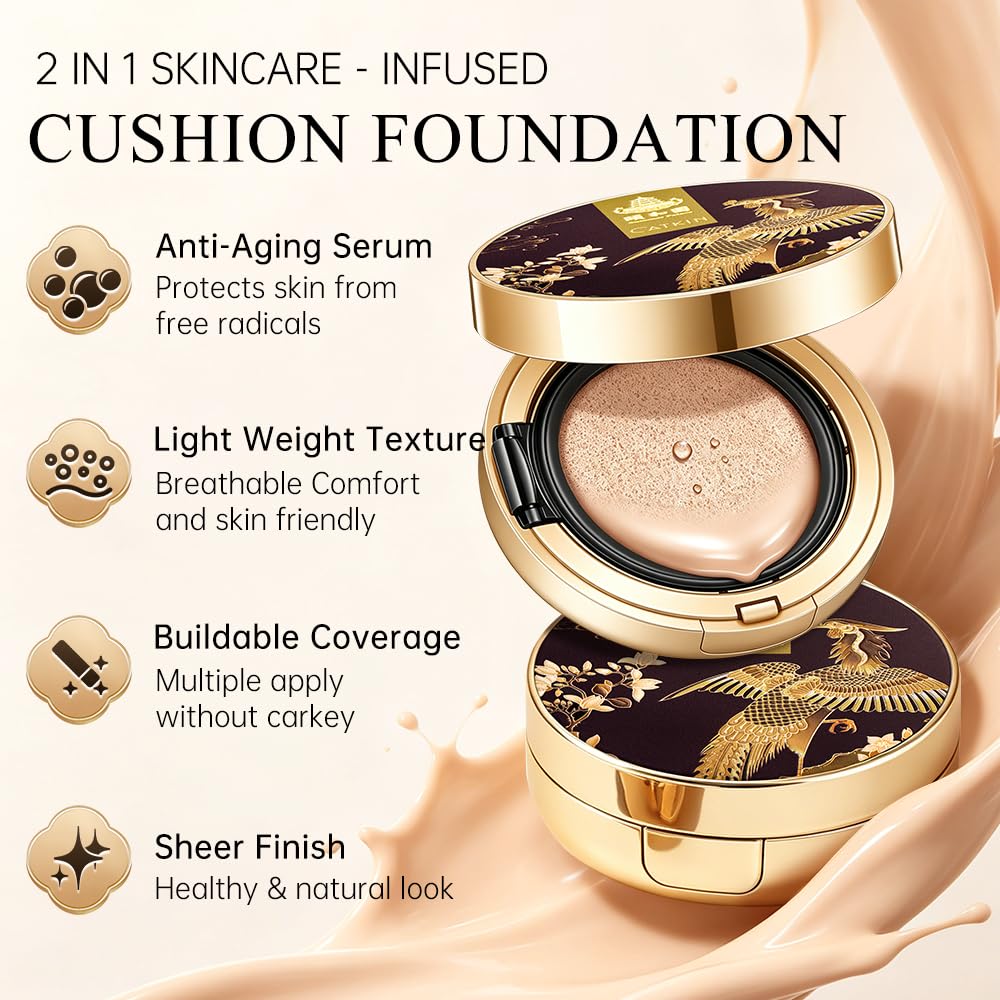 Catkin open compact with mirror and puff ready for quick touchups