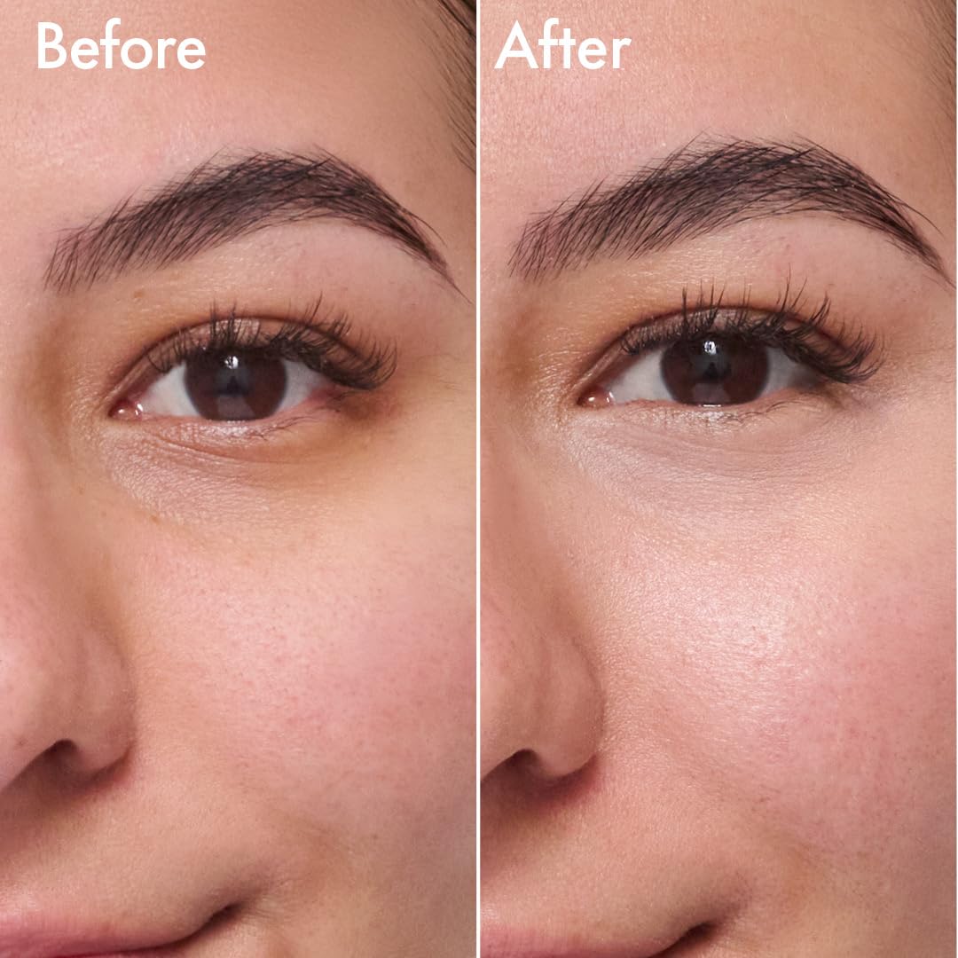 Catrice under-eye before and after comparison demonstrating visible brightening effect