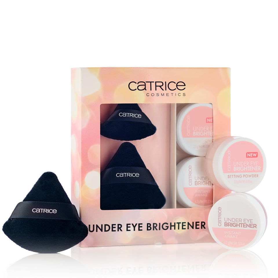 Catrice front packaging of under eye brightener set shows contents and gifting appeal
