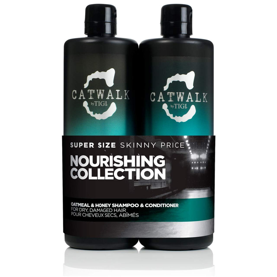 CATWALK by TIGI front packaging showing both 750ml bottles and size benefit