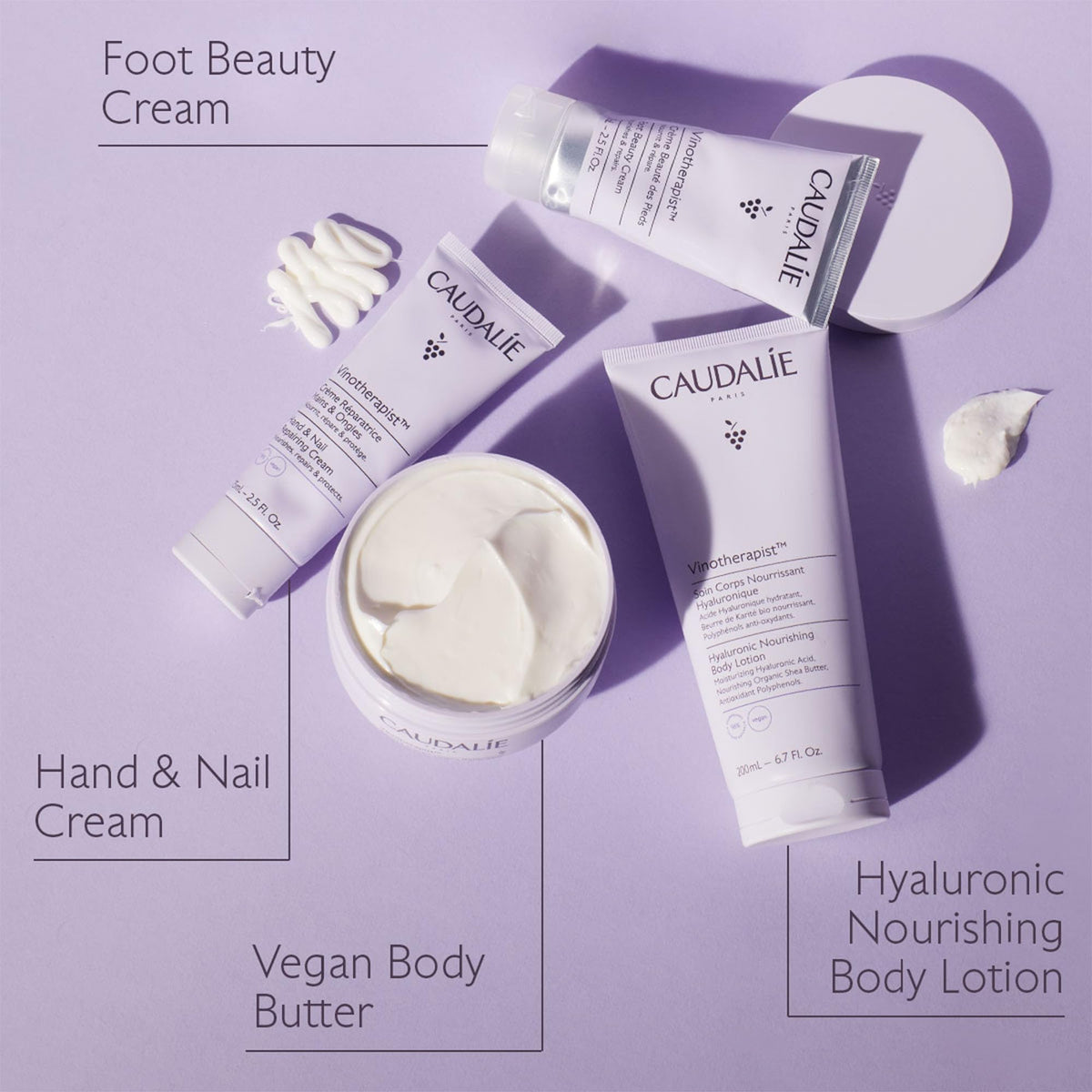 Caudalie 75 mL tube next to a hand to illustrate size and convenient travel-friendly volume