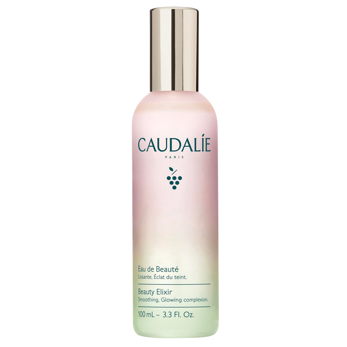 Caudalie front packaging showing the 100 mL Beauty Elixir with glow benefit