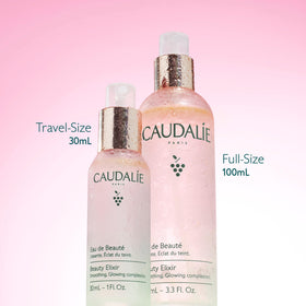 Caudalie label and ingredients list highlighting natural, vegan formulation benefit