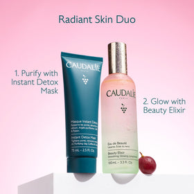 Caudalie Beauty Elixir in travel pouch showing portability and convenience benefit