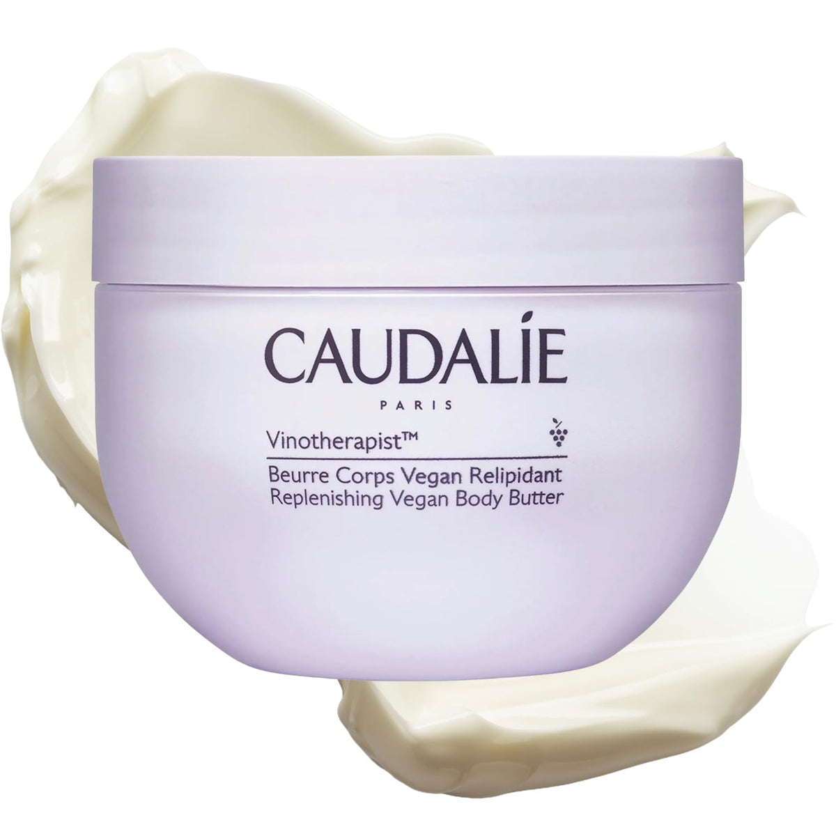 Caudalie jar front view showing packaging and size, promotes nourishing hydration