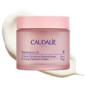 Caudalie front jar of Cashmere Cream showing elegant packaging and visible brand benefit