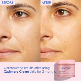 Caudalie open jar close-up of cream texture highlighting creamy hydration benefit