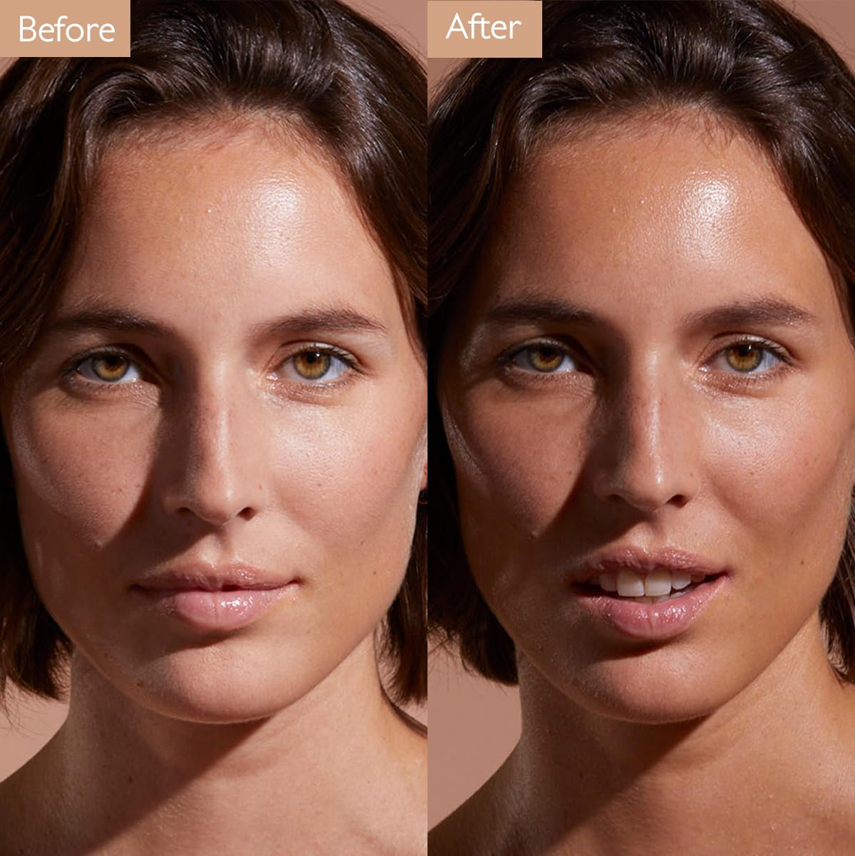 Caudalie drops blended into moisturizer demonstrating effortless application and natural finish