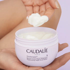 Targeted application on elbow and knee, Caudalie nourishes rough, very dry areas