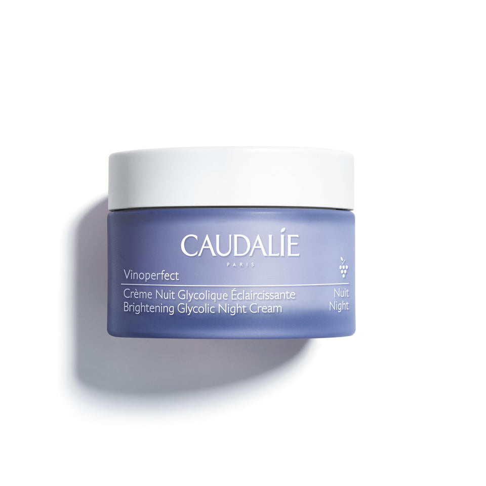 Caudalie jar front view showing Vinoperfect cream and brightening benefit