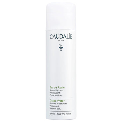 Caudalie front packaging grape water 200 mL showing brand and product benefits