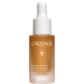 Caudalie front packaging of Self-Tan Sun Drops showing clean design and benefit of customization