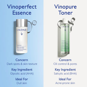 Caudalie glycolic acid ingredient graphic emphasizing resurfacing benefit