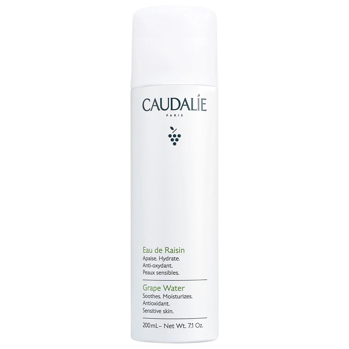 Caudalie front bottle view showing elegant packaging and travel-friendly size
