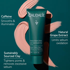 Caudalie being rinsed to show easy removal and refreshed skin result