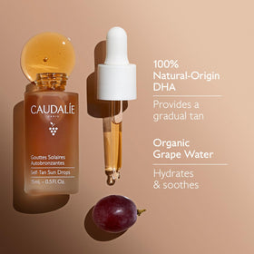 Caudalie label close-up showing ingredient transparency and clean-formula benefit