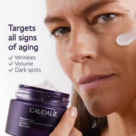 Caudalie cream texture close-up highlighting smooth hydration benefit