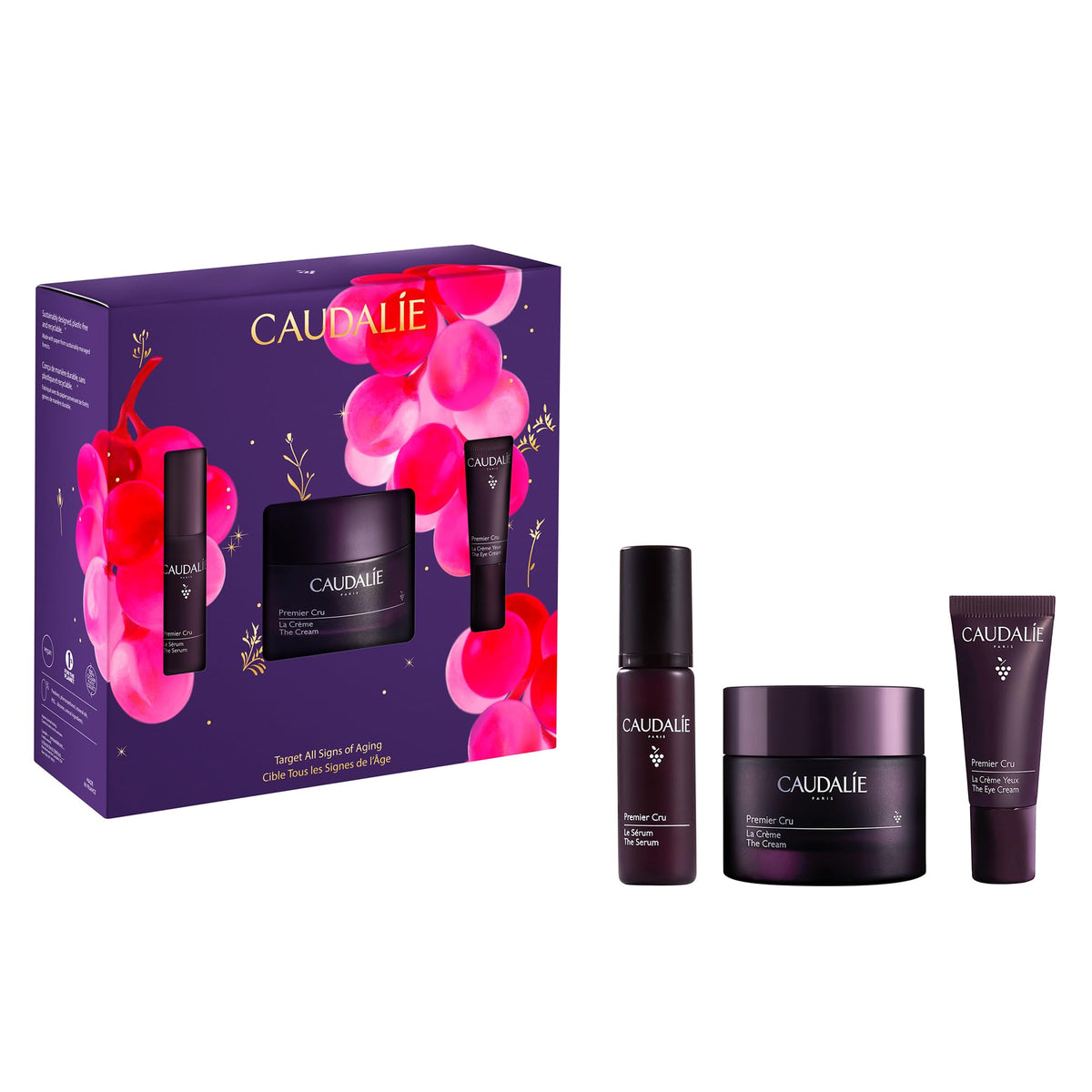 Caudalie Premier Cru full packaging front showing set presentation and gifting appeal
