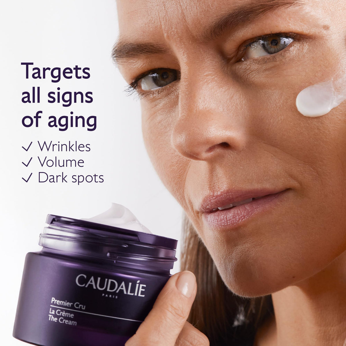 Caudalie Premier Cru serum dropper detail showing concentrated hydration benefit