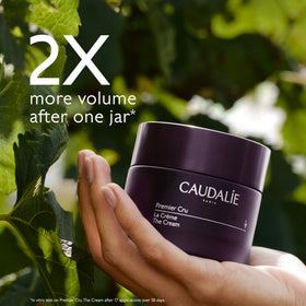 Caudalie Premier Cru set layout flatlay showing all three products for routine convenience