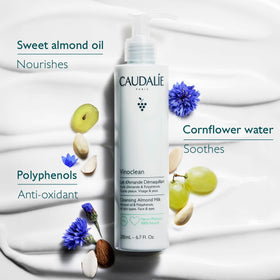 Caudalie pump dispensing cleansing milk for controlled, no-waste application