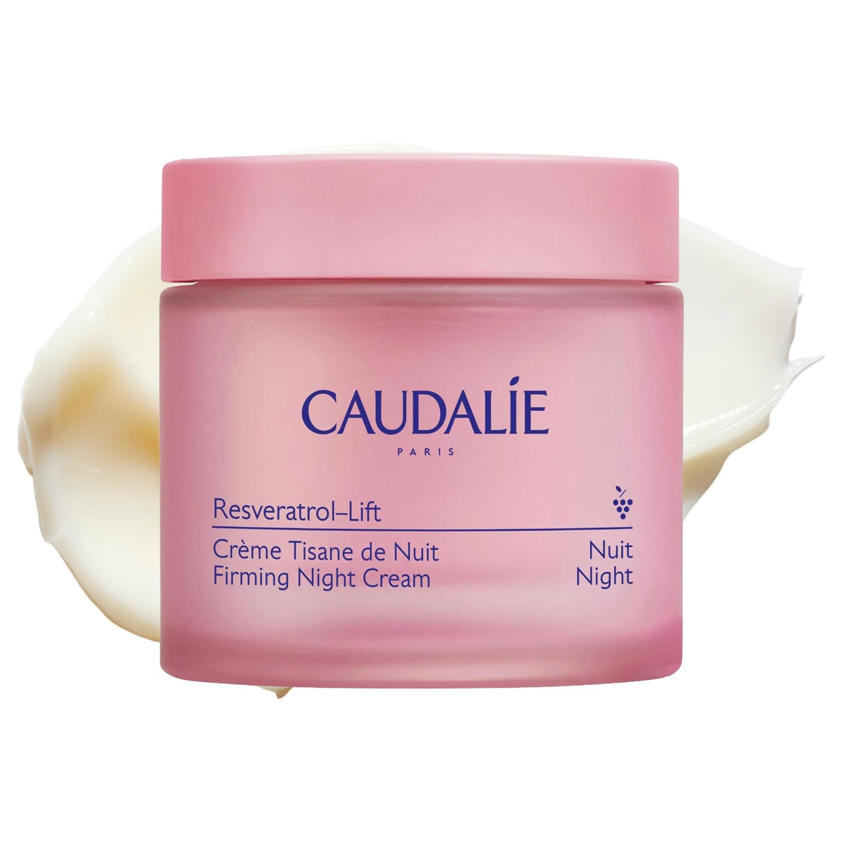 Caudalie front jar showing product label and size with polished glass benefit visible