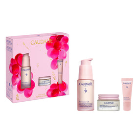 Caudalie front packaging showing the Resveratrol-Lift set and contents for easy identification and gifting