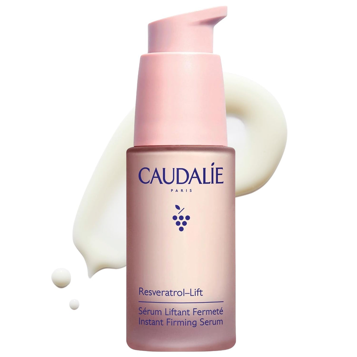 Caudalie front packaging showing bottle and label with firming benefits