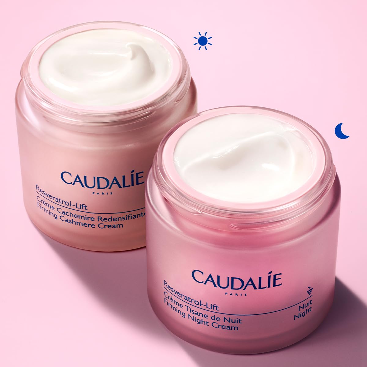 Caudalie 50 mL jar next to common items for size comparison and portability