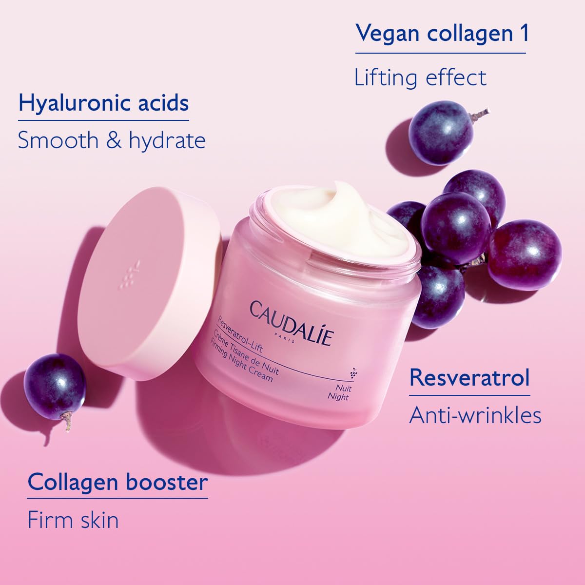 Caudalie cream texture close-up showing rich yet lightweight hydration