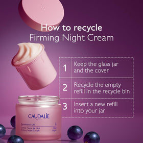 Caudalie applying cream to face and neck demonstrating lifting massage and contour benefit