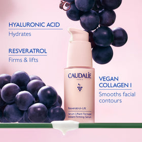 Serum texture on hand showing Caudalie lightweight hydrating finish