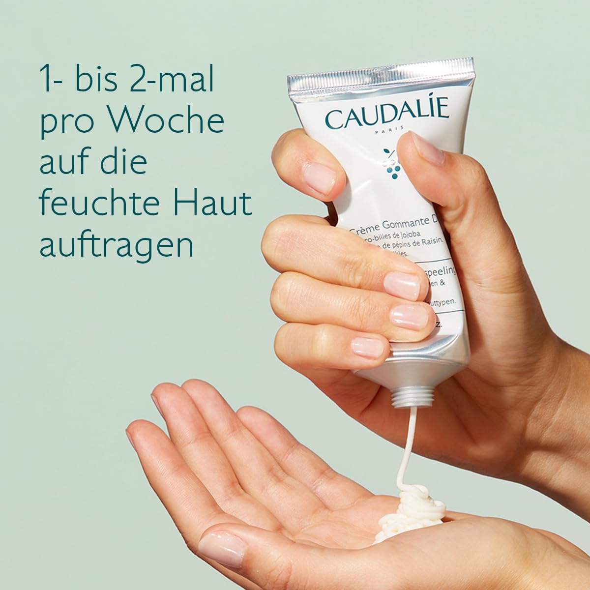 Caudalie label and 75 mL size displayed indicating natural grape oil content