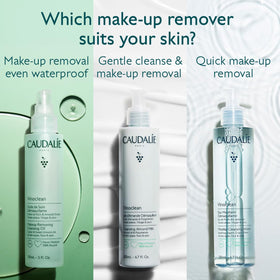 Caudalie 150 mL bottle next to common items for scale