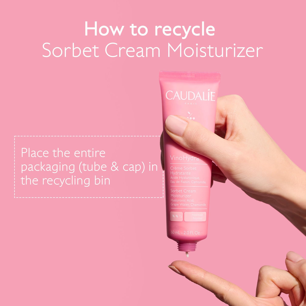 Woman applying Caudalie VinoHydra in morning routine, promoting makeup-ready finish