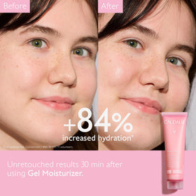 Caudalie gel texture close-up illustrating lightweight hydrating consistency