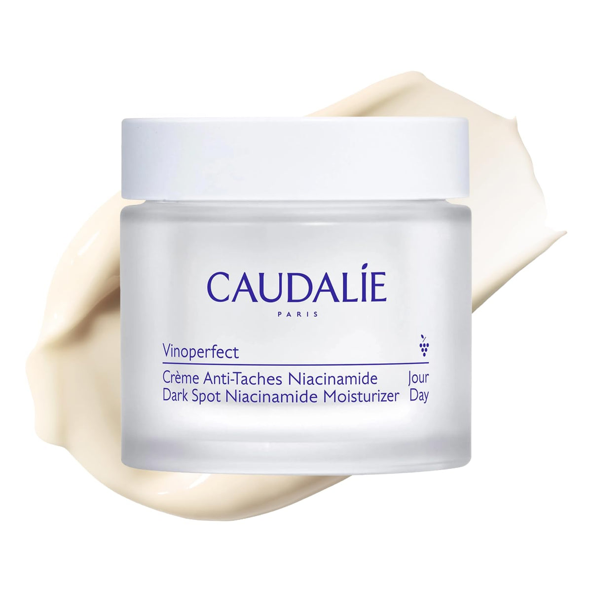 Caudalie jar front view showing clean packaging and brightening benefit