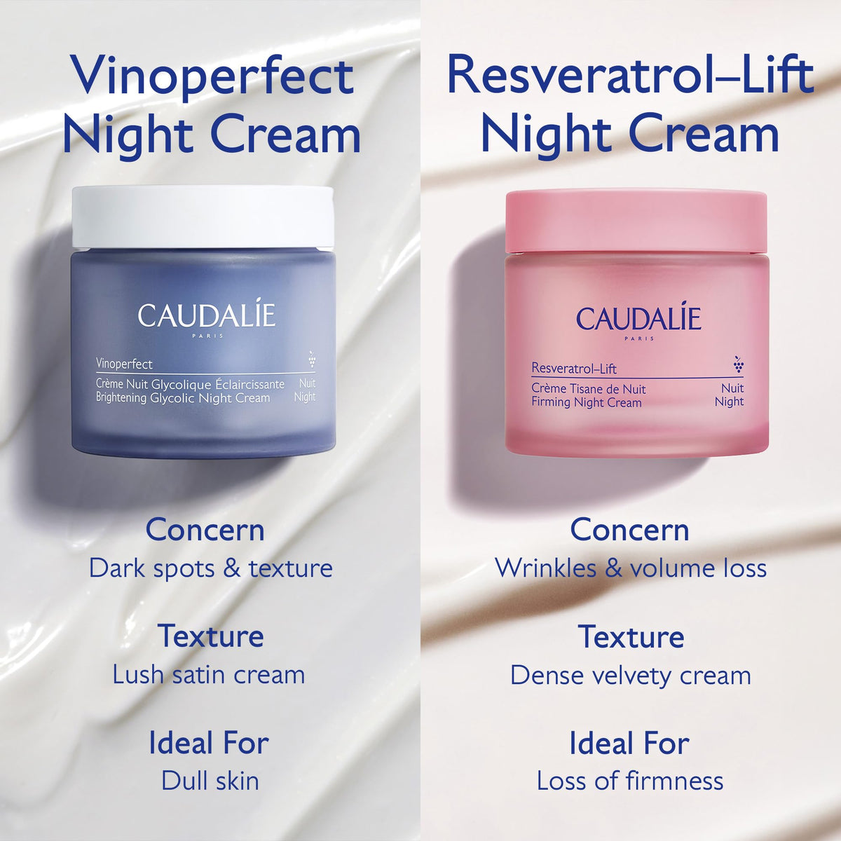 Caudalie nightstand routine scene conveying restorative overnight treatment benefit