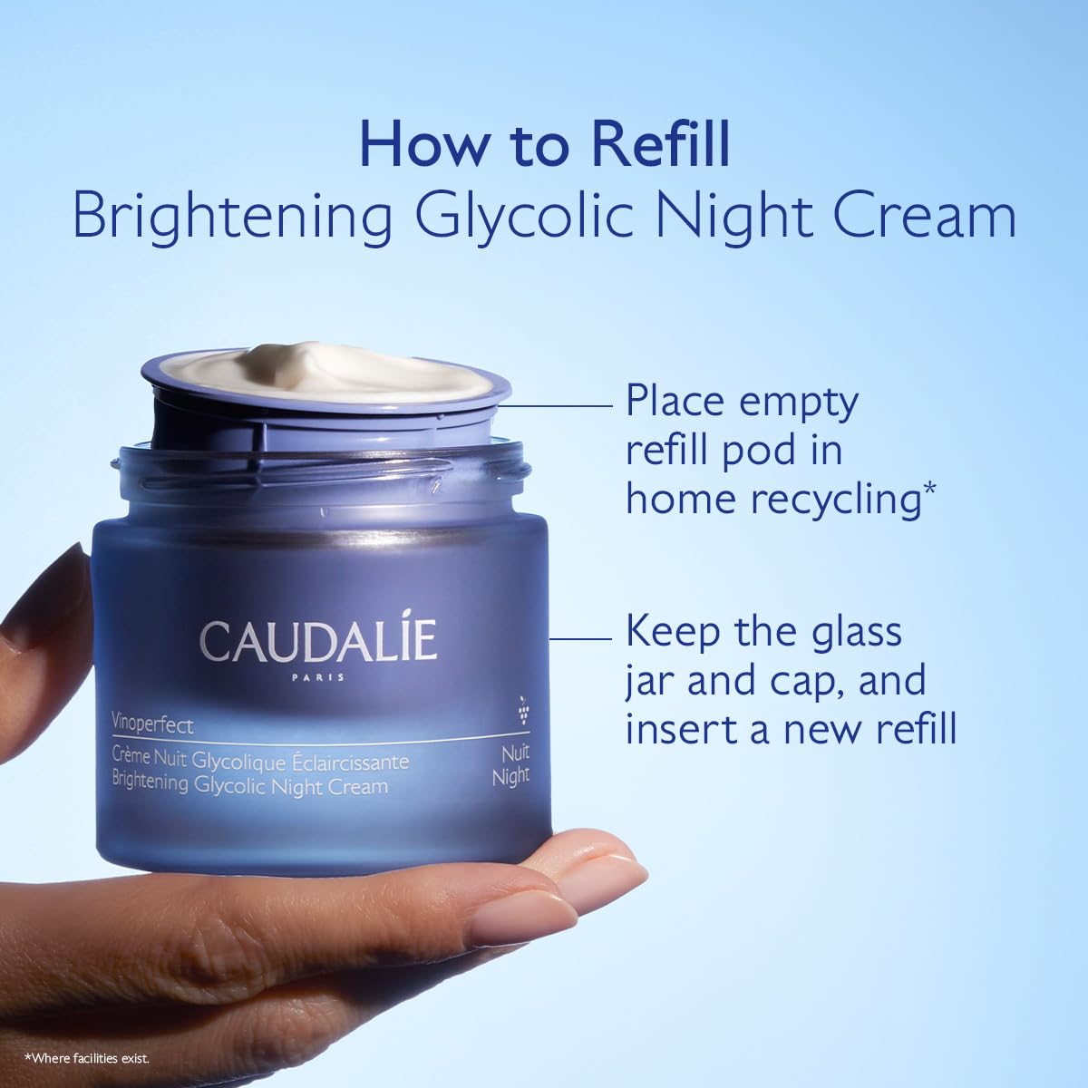 Caudalie open jar with cream showing rich formula and nourishing benefit