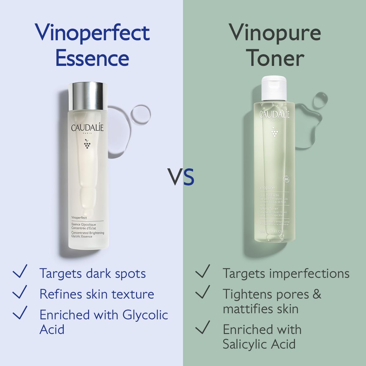 Caudalie Vinoperfect bottle in hand for scale showing 150 mL travel-friendly size